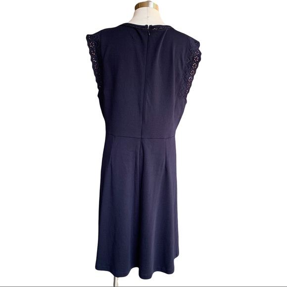 Talbots Navy Blue Fit & Flare Dress XL Petite - Picture 2 of 7